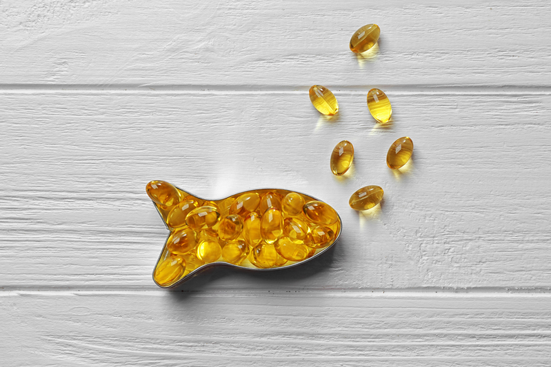 fish oil pills in shape of a fish